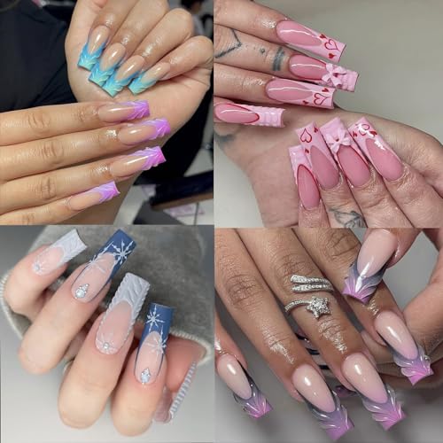 No C Curve XL Nail Tips 500PCS,Tapered Square Flattened Half Cover False Nails for Nail Salons and DIY French ABS Nail Tips(XL no c square 500pcs)