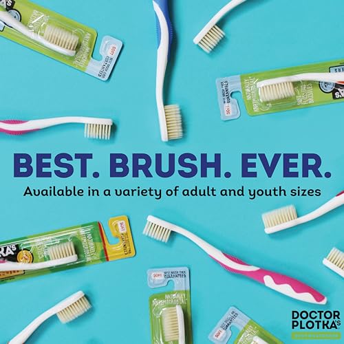 MOUTHWATCHERS Dr Plotkas Soft Flossing Toothbrush, Folding Travel Toothbrush for Adults, Ultra CleanToothbrush, Good for Sensitive Teeth and Gums, 4 Pack
