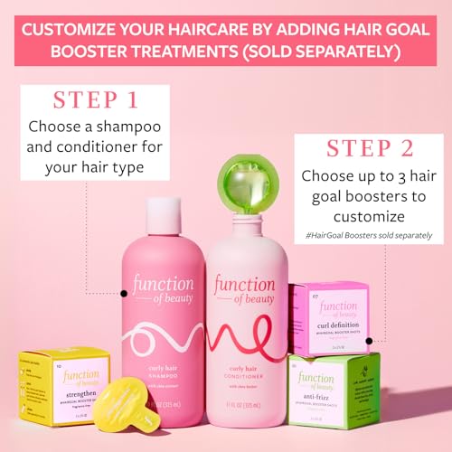 Function of Beauty Curly Hair Shampoo & Conditioner Base, 11 oz Each - Sulfate-Free, Formulated with Chia Extract to Define & Shape Curls & Shea Butter to Moisturize, Nourish & Enhance Natural Curls