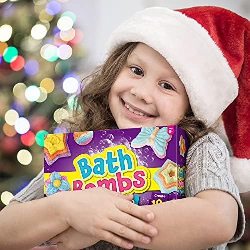 XXTOYS Bath Bombs Science Lab - Create 10 Baths Bombs, Bath Toys for Kids - Great Gifts for Girls Age 8-12, Crafts Kit for Girls, Spa Kit for Girl