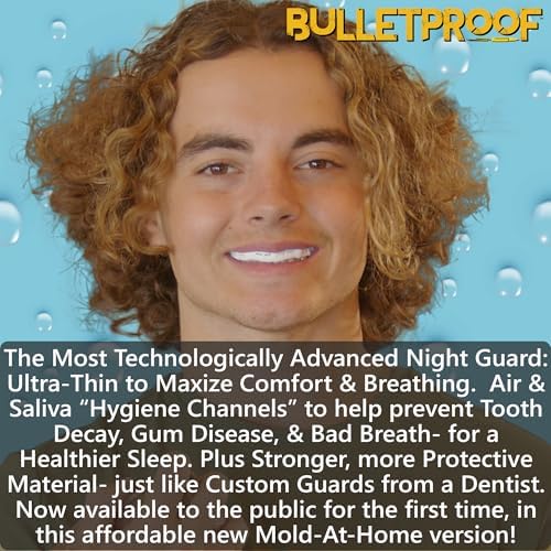 Night Guard BulletProof: World’s Thinnest Mouth Guard for Grinding Teeth at night. TMJ Bite Clenching Mouthguard for Sleeping. Women Men Nighttime Dental Bruxism Relief Nightguard for Sleep Adult Kids