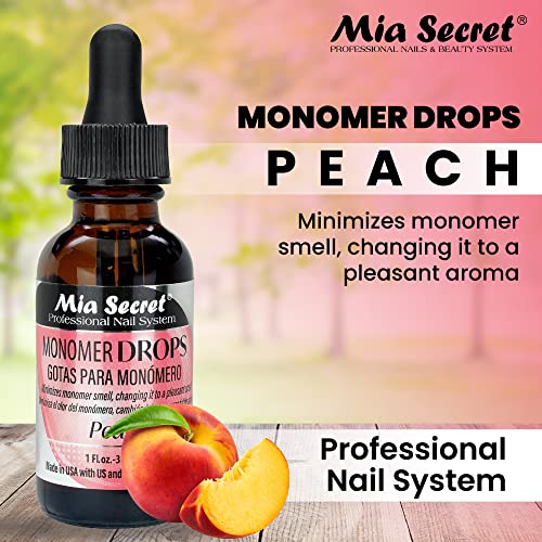 Mia Secret Monomer Drops - Peach Scent - 1oz - Odor Neutralizer - Liquid Acrylic