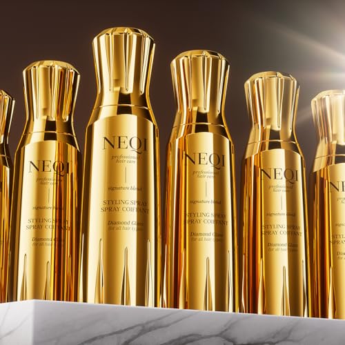 neqi - DIAMOND GLASS Heat Protection Spray – Shine Spray for All Hair Types, Moisture Protection, Silky Smooth Hair, Glass-Hair Effect, Made in Italy (Diamond Glass All Hair)
