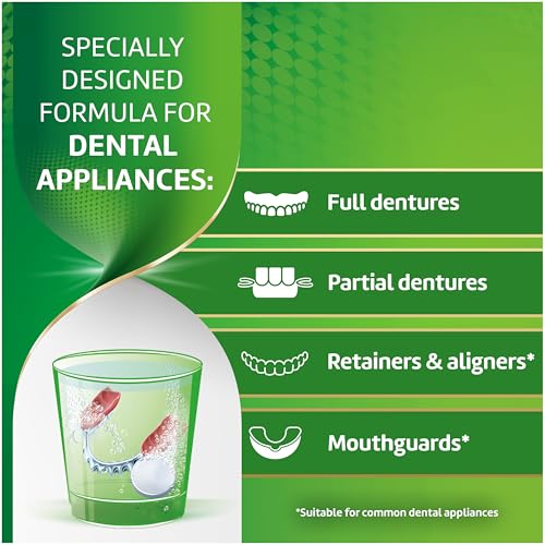 Polident Overnight Whitening Antibacterial Dental Appliance Cleanser Tablets, 90 Count (2 Pack)