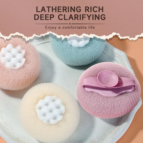 Super Soft Sunflower Suction Cup Bath Ball, 2025 Upgraded 2-in-1 Bath Sponges for Shower Women, Body Wash Infused Sponge, Bath Shower Scrubber Loofah for Women Cleaning Brush (3)