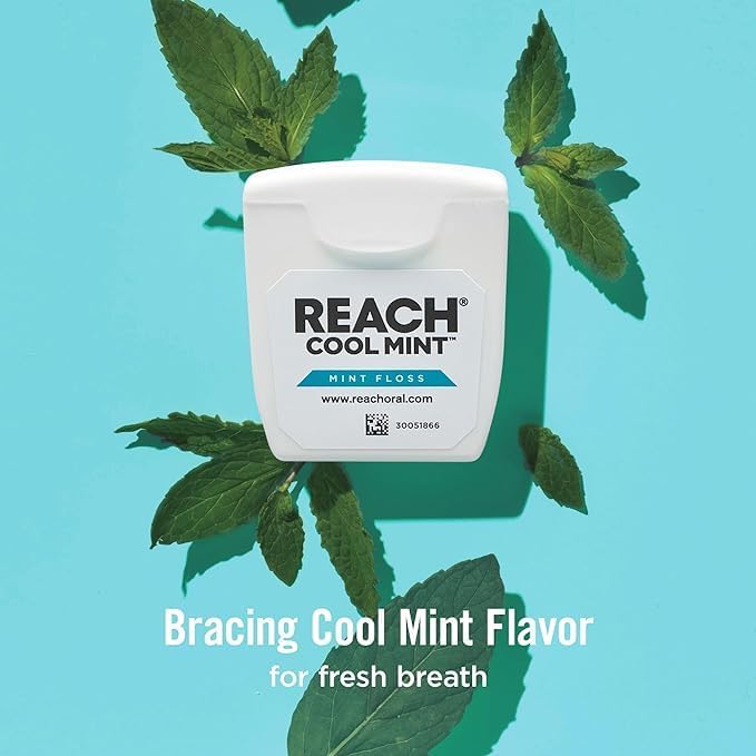 REACH Dental Floss, Cool Mint 55 yds (Pack of 4)