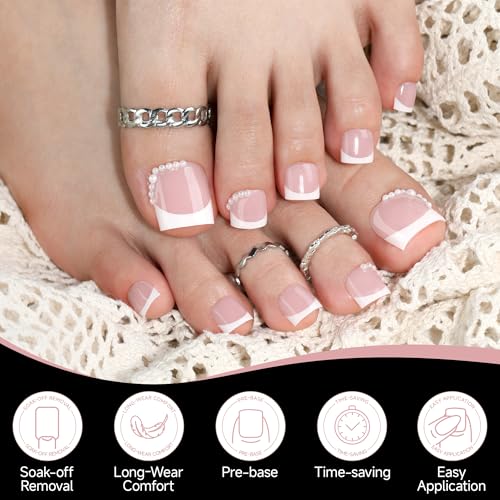 UNA GELLA French Toe Nail Press Ons X-Soft Peach Pink 330Pcs Big Wide Soft Gel Square Toe Nail Tips 15Sizes Matte Square Press On Toenails Fake Acrylic Gel Toe nail Tips for Women Nail Extensions