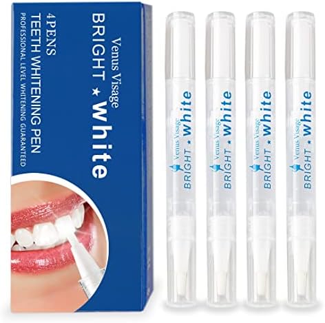 Venus Visage Teeth Whitening Pen (4 Pcs) - Effective Teeth Whitening Gel - 40+ Uses - Professional Formula - Mint Flavor - No Sensitivity