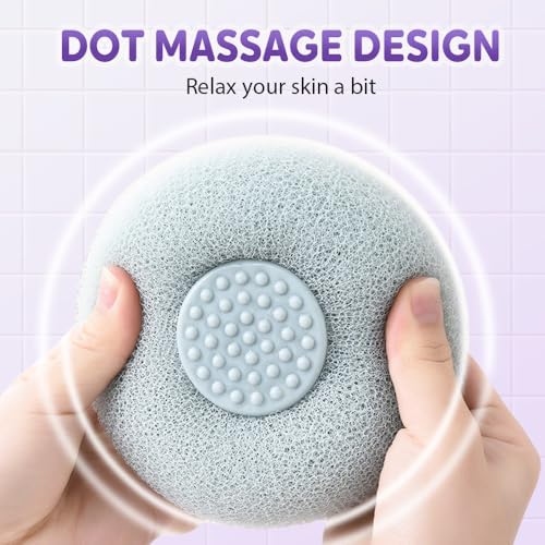 Super Soft Sunflower Suction Cup Bath Ball, 2025 Upgraded 2-in-1 Exfoliating Shower Brushes, Sponge Mesh Pouf Shower Ball with Suction Cup for Men and Women (Set 1)