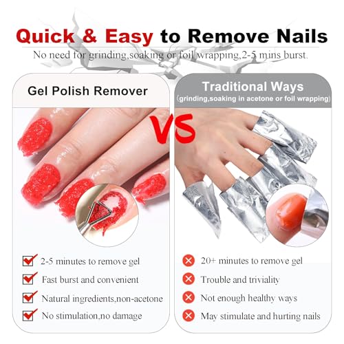 Gel Nail Polish Remover-1PC Professional Gel Remover Kit contains 2 Manicure Tools and 1 Nail File, No Need to Soak or Wrap, Easy & Quick to Remove Nail Polish at Home, Easy to Use