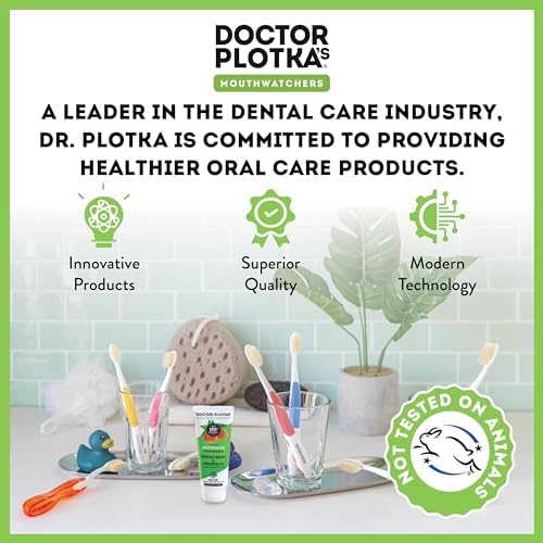MOUTHWATCHERS Whitening Fluoride Free Naturally Sourced Toothpaste, 4 Tubes, 3 oz Each, for Sensitive Teeth and Gums, Fresh Organic Mint and Propolis, by Dr. Plotka's