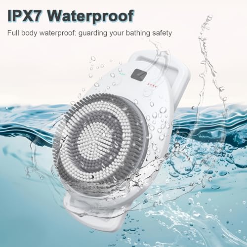 Wall Mounted Electric Back Scrubber With Spin Head for Shower - Body Brush for Deep Cleansing, Exfoliating and Massaging - Dry Brushing Bath Brush