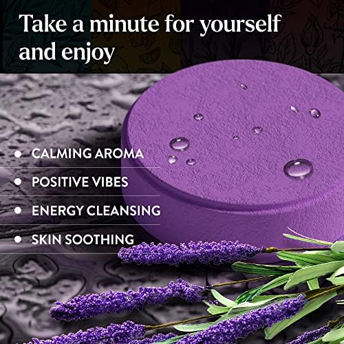 Miracle Made Lavender Aromatherapy Shower Steamers - 15 Tablets, Essential Oil Bombs for Relaxation, Nasal Congestion, and Daily Self-Care Shower Melts