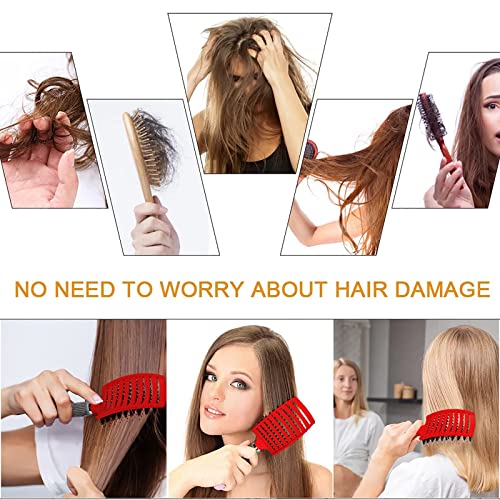 Detangling Brush, Curved and Vented for Wet or Dry Detangling Hair Brush for Men, Women & Kids’ Long, Thick, Thin, Curly & Tangled Hair (Colorful)