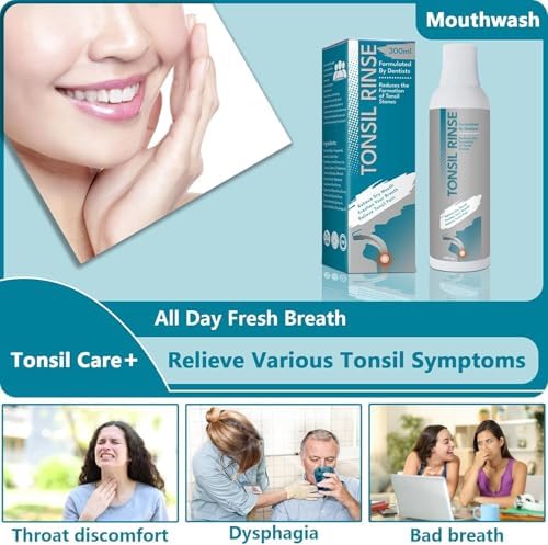 Tonsil Stone Remover, Oral Rinse Liquid to Soothe Tonsils and Dry Mouth Relieve, Bad Breath Treatment and Breath Freshens Tonsil Stone Mouthwash