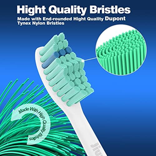 Toothbrush Replacement Heads for Philips Sonicare E-Series, Essence, Elite, Advance, CleanCare Screw-on Electric Toothbrush Heads HX7022/66, 6 Pack