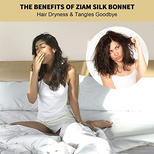 ZIMASILK 22 Momme 100% Mulberry Silk Bonnet for Sleeping & Women Hair Care, Highest Grade 6A Silk Hair wrap for Sleeping with Premium Elastic Stay On Head (1Pc, Rose Gold)