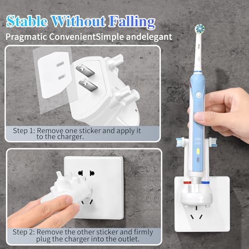 Wall Outlet Charger for Oral-B Electric Toothbrush | Direct Plug-in Base for Pro 1000/3000/5000, Genius 6000, iO3/iO4/iO5 & Braun Series 3/5/8 | IPX7 Waterproof (Hygienic White) (Direct plug-in style)