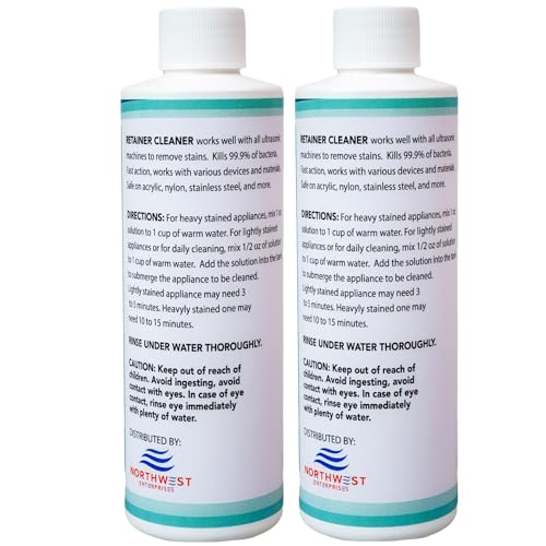 Ultrasonic Retainer Cleaner Solution Concentrate - Ultrasonic Denture Cleaner for Ultrasonic Machines - Cleans Mouthguards, Invisalign, and Nightguards - Updated Formula (Mint) (16 Ounces)