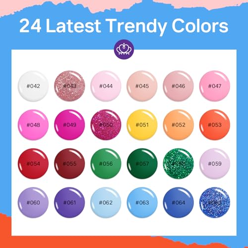 MIZHSE Quick Dry Nail Polish Set, 24 Colors Regular Nail Polish Non Gel, Air Dry Fast Neon Trendy Glitter Bulk Nail Lacquer Oil-based Long Lasting Fingernail Toe Home DIY Gift for Women