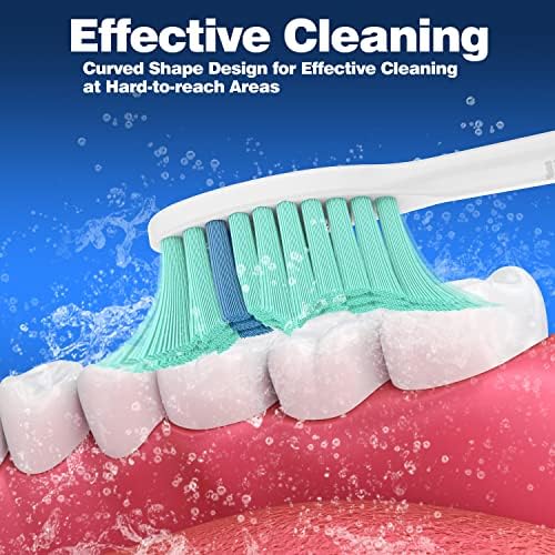 Toothbrush Replacement Heads for Philips Sonicare E-Series, Essence, Elite, Advance, CleanCare Screw-on Electric Toothbrush Heads HX7022/66, 6 Pack