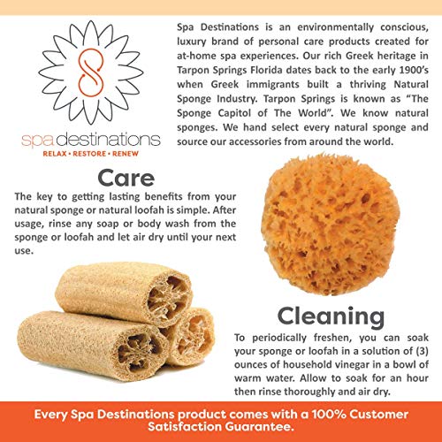 Natural Sea Wool Sponge 4-5" by Spa Destinations ® Amazing Natural Renewable Resource Creating The in Perfect Bath and Shower Experience