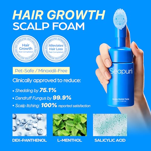 Scalpy Anti Dandruff Bubble Treatment Tonic | for both Men & Women | Itchy Scalp Treatment with Salicylic Acid, Menthol, Dexpanthenol | Non-Greasy, Lightweight for Hair loss & Thinning