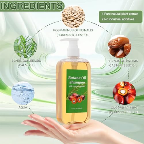 Shampoo De Batana, Rosemary Oil Shampoo,Batana Shampoo,Batana Shampoo with Rosemary Extract, Shampoo De Batana Para La Caida Del Cabello, Nourishing & Regenerating Hair-Soft and Fluffy for Men & Women