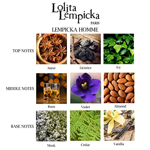 Lolita Lempicka Homme Eau De Toilette Spray for Men - Fresh Masculine Scent w/Woody Notes of Cedar, Rum, Vanilla, & Musk - Ideal for Daily Wear and Special Events