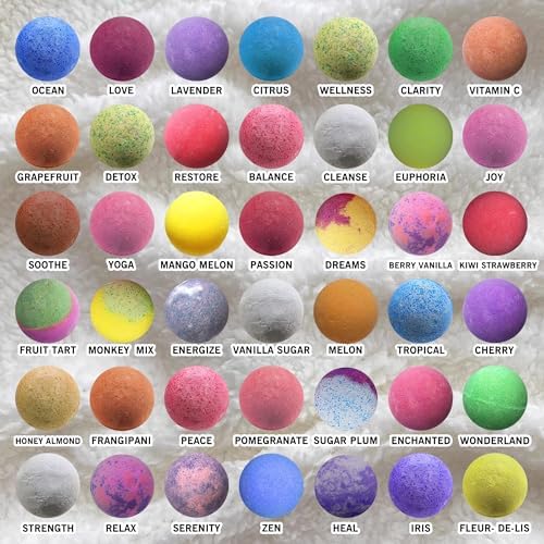 Mothers Day Bath Bomb Gift Set - 42 Moisturizing Bath Bombs for Women & Men! Birtday Gift Bath Bombs Ideal Gift Set! 100% Natural, Sulfate & Paraben Free