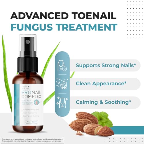 Pronail Complex Spray - ORIGINAL FORMULA Toenail Treatment Extra Strength, Restores Appearance of Discolored/Damaged Nails, Toe and Fingernail Repair - 100% Natural Ingredients - 1 Month Supply