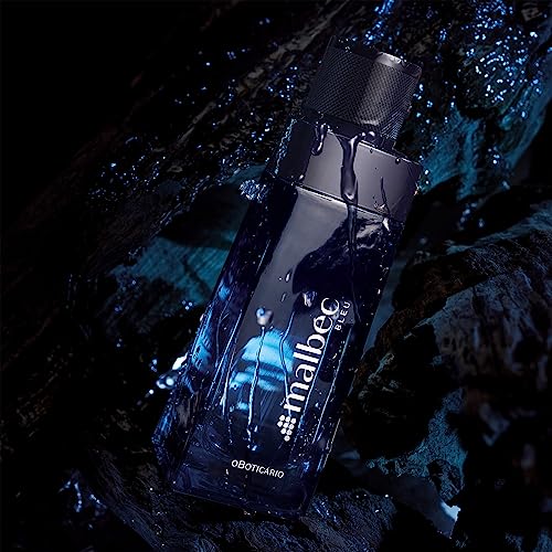 Malbec Blue Eau de Toilette By O Boticário, Cologne For Men Long Lasting Men's Fragrance, French Oak Barrel-Aged Red Wine & Woody Fougére Scent, 3.4 Ounce