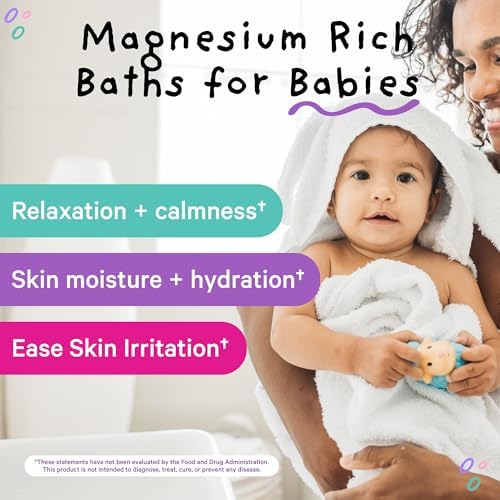 Pink Stork Baby Bath Flakes – Pure Magnesium Chloride Bath Soak for Infants + Toddlers – Fragrance-Free, Non-GMO, No Melatonin – Supports Bedtime Routine, Skin Comfort + Wellness – 16 oz