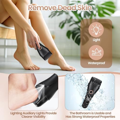 Electric Callus Remover for Feet Rechargeable - 3-Speed Adjustable Electronic Foot Filer, Effortless Smooth Feet from Hard Cracked Dry Dead Skin at Home - Pedicure Gifts for Women Men