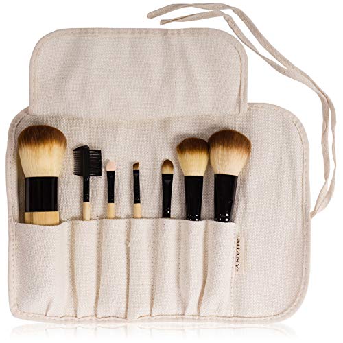 SHANY Bamboo Brush Set with Premium Synthetic Hair, Bamboo Handles and Cotton Pouch