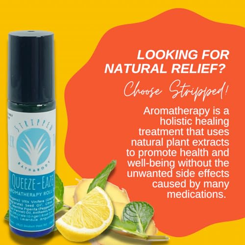 QUEAZE EAZE Essential Oil Roll On (12ml) | Nausea and Motion Sickness Aromatherapy Blend for Upset Stomach & Digestive Support, Natural Relief, Stocking Stuffer Gift Idea