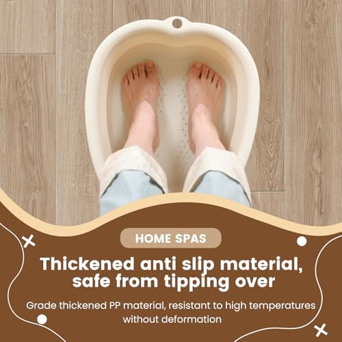 Foot Soaking Bath Basin, Soaking Tub, Large Basin, Feet Pedicure|Foot Massager, Ideal for Relaxation & Stress Relief - Perfect for Home & Spa Use (White)
