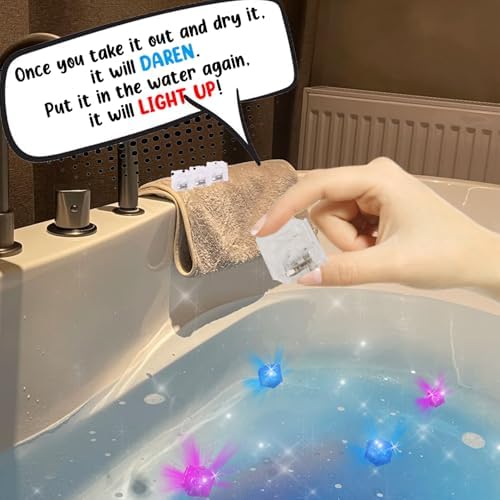 Light Up Bath Bombs with Surprise Light Cube Inside 6 Set 4 Ounce Big Size Romantic Saturn Natural Organic Saturn Bubble Bath Shower Bomb for Women Handmade Bubble Relaxing Spa Gift Bath Skin
