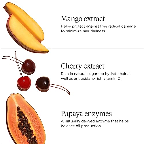 Briogeo Superfoods Mango + Cherry Hair Pack, Replenish Dull, Dry Hair and Balance Oil for Oily Hair, Controls Oil and Nourished All Hair Types and Textures, Vegan, Cruelty-Free, 2 x 12.5 fl oz