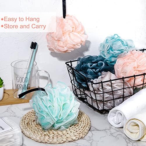 Sunnyray 24 Pack Bath Shower Loofah Sponge Pouf Body Scrubber Exfoliator Bath Sponge Body Scrubber for Men and Women Spa Gift