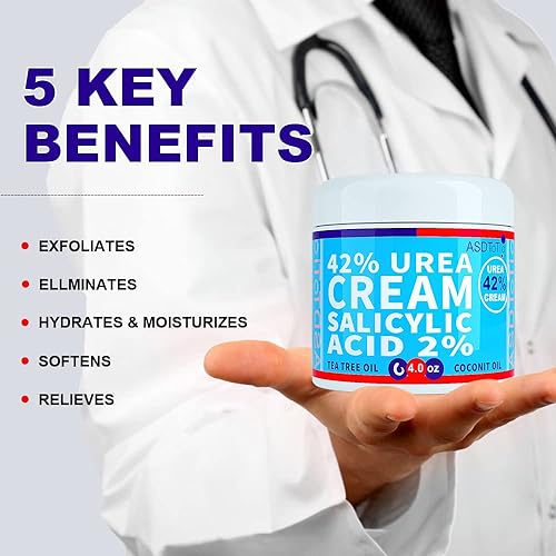 Urea Cream 42% - Premium Urea Foot Cream - With 2% Salicylic Acid, Tea Tree Oil, Shea Butter, Aloe Vera - For Feet, Hands, Heels, Elbows, Knees and More - 8 oz