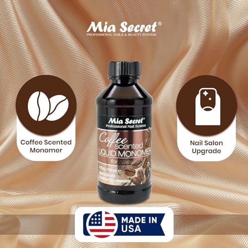 Mia Secret COFFEE SCENTED Liquid Monomer - Alternate Acrylic Nail Liquid for Acrylic Powder - EMA monomer - Scented Nail Monomer liquid - ema monomer acrylic nail liquid (8 oz.)