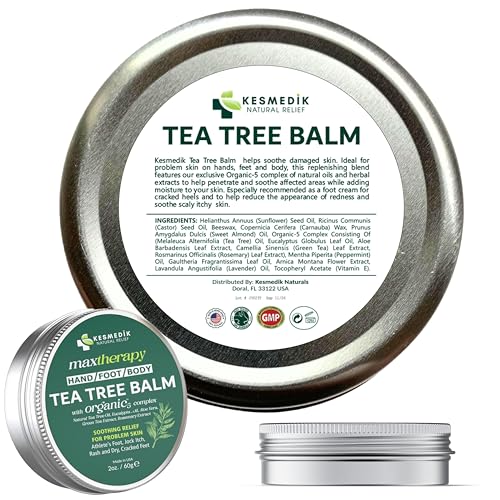 Tea Tree Oil MaxTherapy Balm, Itchy Skin Relief, Soothing for Rashes, Jock Itch, Athlete’s Foot, Chafing, Insect Bites, Folliculitis, Dry Sensitive Skin, Effective & Safe for All Ages, 2-Pack
