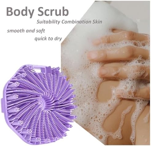 Suddies Body Scrubber, Silicone Body Scrubber, Silicone Loofah, Body Scrub Brush for Effective Showering Exfoliation, Travel Loofah for Women & Men for Delicate Skin (Green)