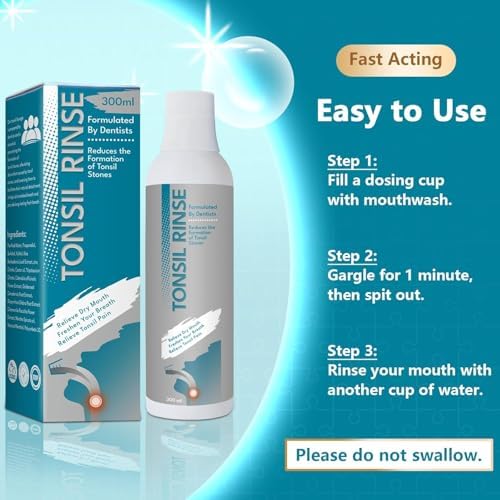 Tonsil Stone Remover, Oral Rinse Liquid to Soothe Tonsils and Dry Mouth Relieve, Bad Breath Treatment and Breath Freshens Tonsil Stone Mouthwash