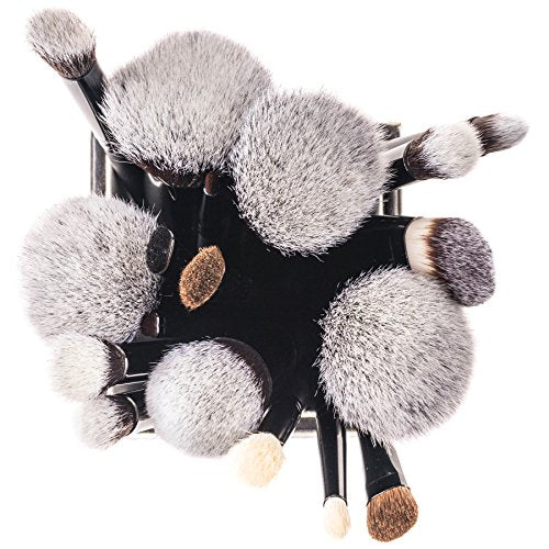 SHANY Makeup Brushes Artisan Easel Elite Cosmetics Make up Brush Set, Complete Kabuki Makeup Brush Set with Standing Convertible Makeup Brush Holder Storage - 18 pcs