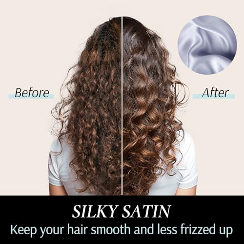 Zenssia Satin Lined Hair Bonnet for Sleeping, Sleep Cap for Women and Men with Adjustable Strap, Stay On All Night Hair Wrap, Dark Grey, Pack of 1