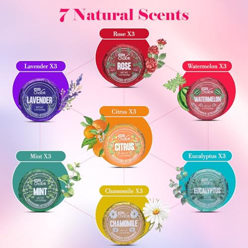 W&E Choice Shower Steamers Aromatherapy - Shower Bombs with Natural Essential Oils for Daily Relaxation & Stress Relief, Birthday Gifts for Women & Men, Gift for Women& Men, Mom, Teen 21 Pack