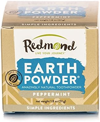 Redmond Earthpowder, All Natural Tooth and Gum Powder Bentonite Clay, Peppermint