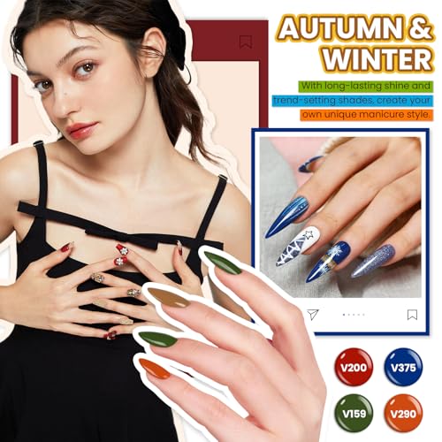 VANREESA Gel Nail Polish Kit with U V Light and Nail Drill Kit 75 Pcs Gel Polish Nail Set 45 All Season Colors Nail Polish Set Base Coat & 4 Effects Top Coat Complete Nail Kit Gifts for Women